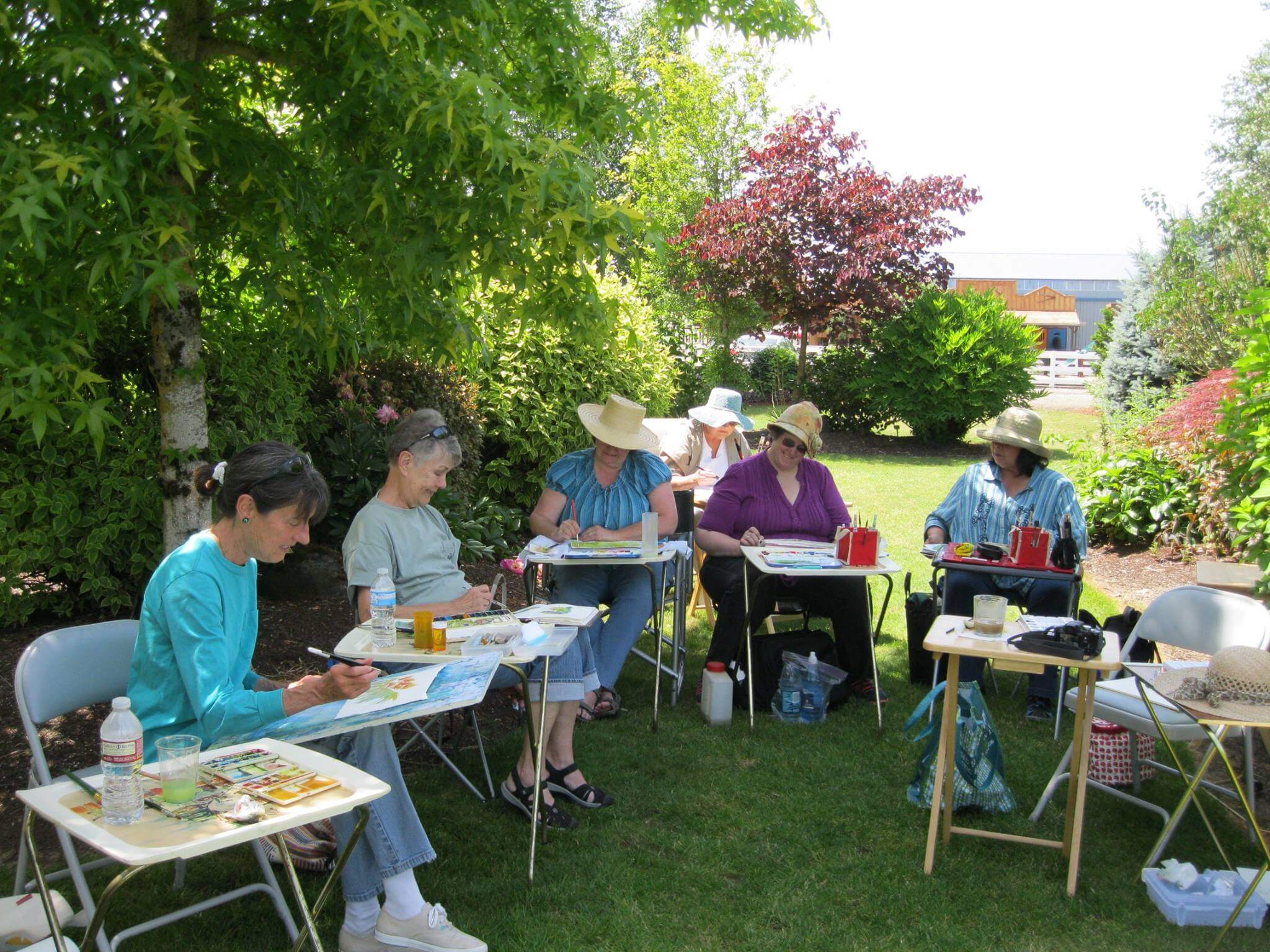 woodburn art center members during the plein air painting session